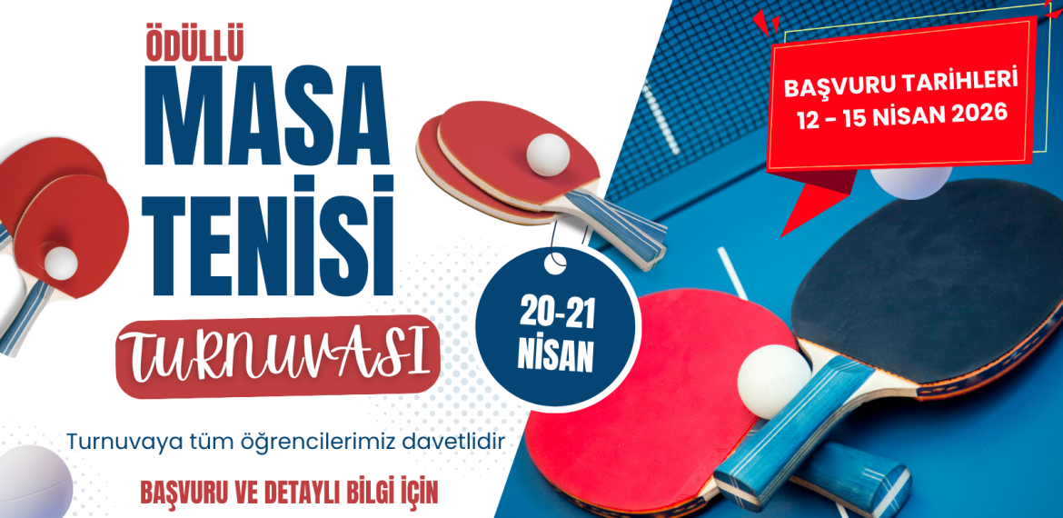 Masa Tenisi Turnuvası'26 Başvuruları Başladı..